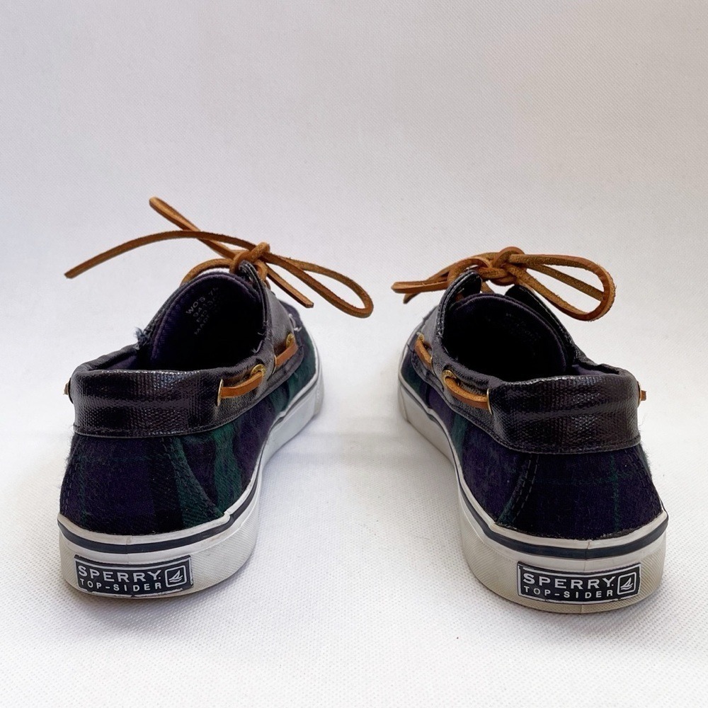Sperry Vintage 90s Ralph Lauren Christmas Plaid Lace Up Boat Shoe - Picture 5 of 9